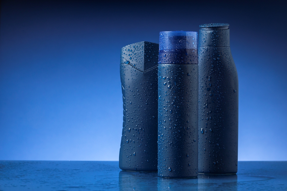 Close-up of a molded surface texture pattern on a plastic bottle